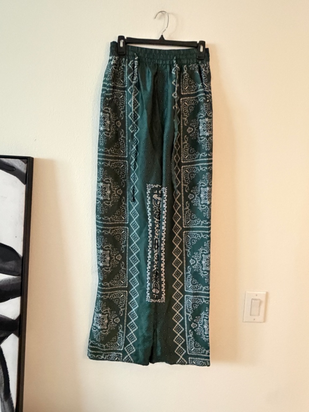 Zara Woman green Bandana-Print Pants